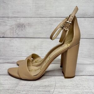 Sam Edelman Yaro Block 4 Inch Heel Ankle Strap Sandal Dress Shoes‎ Size 9M Nude